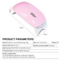 6W Mini Nail Dryer Machine Portable 6 LED UV Manicure Lamp Home Use Nail Lamp For Drying Polish Varnish With USB Cable. 