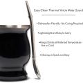 8oz Yerba Mate Gourd Set Yerba Mate Cup Bombilla Mate Straw and Cleaning Brush Stainless Steel Double-Wall Easy to Clean.