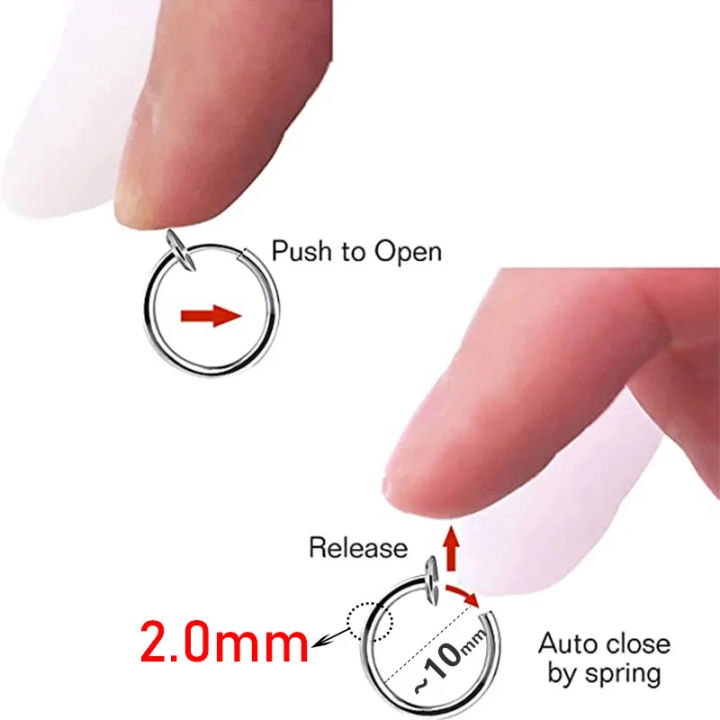 2Pcs%20Small%20Hoop%20Spring%20Ear%20Clips%20Earrings%20For%20Women%20Men%20Stainless%20Steel%20Painless%20No%20Piercing%20Stealth%20Fake%20Ear%20Jewelry%208-20mm%20-%20Image%205