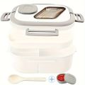 1PC Convenient Insulated Lunch Box, European Oval Sealed Fresh-keeping Lunch Box, Double-layer Household Adult Bento Box. 