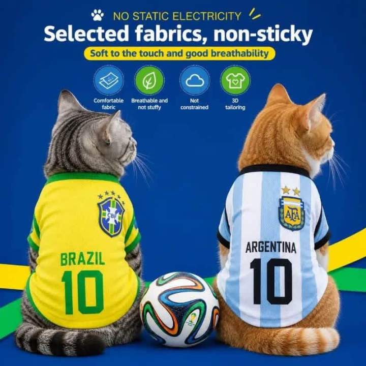 Argentina Brazil 2026 world cup cat jersey