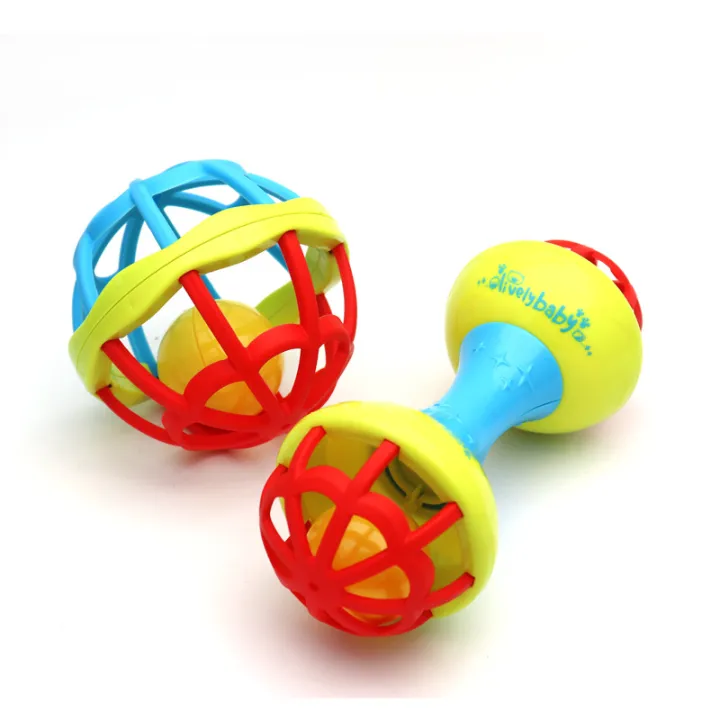 2pcs%20Set%20Soft%20glue%20Dumbbell%20Baby%20Hand%20Teether%20With%20jhunjhuni%20CN%20-%20Image%203