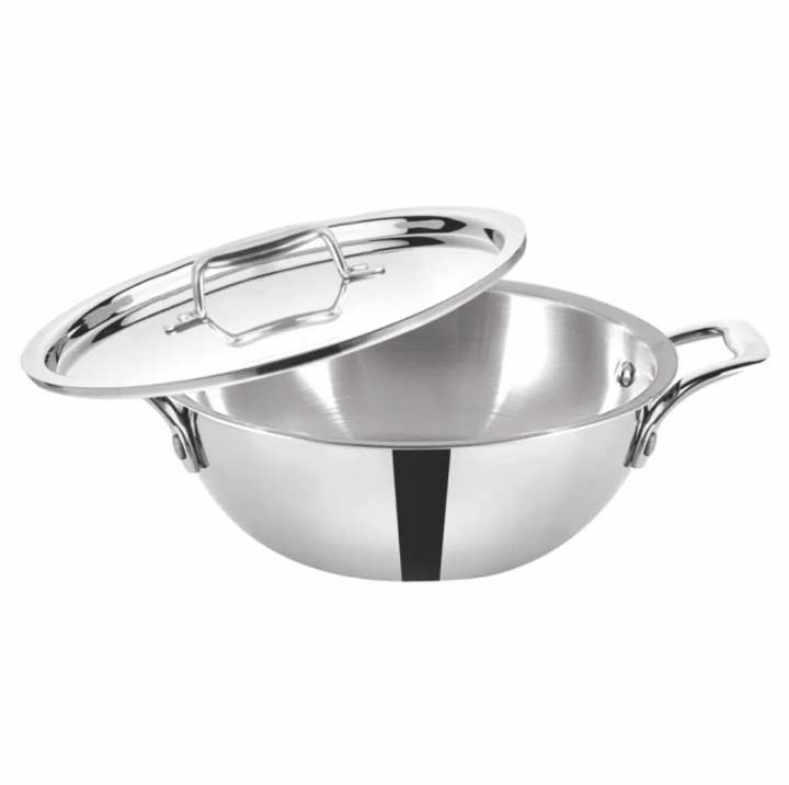 Stainless Steel Triply Karai 20cm 22cm 24cm 26cm 28cm 30cm 32cm 34cm