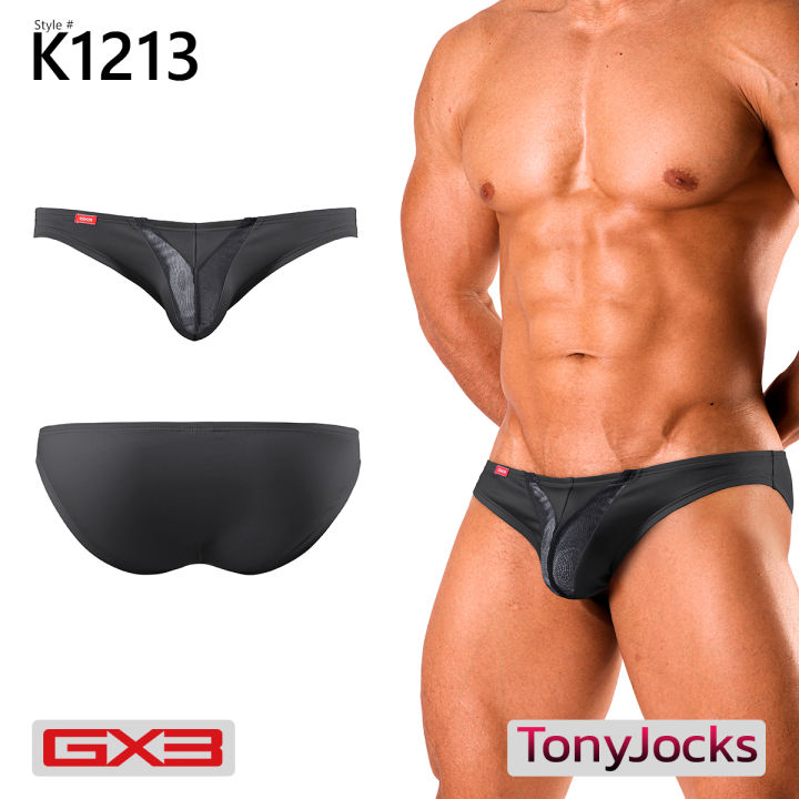 GX3 underwear dry neon bikini assorted V-see-through/briefs-Black japan men underwear