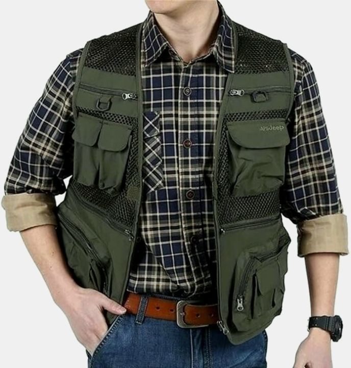 Men's Multi-Pocket Utility Vest for Travel, Fishing, Hiking & Outdoor ...