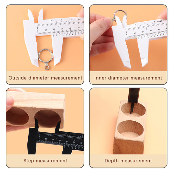 120mm Distance Ruler Measuring Tool 120mm 100mm No Digital Caliper Plastic Dial Vernier ...
