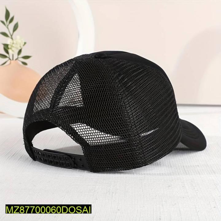 Plan black net cap with adjustable for boy and men