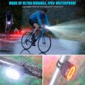 Cycling Taillight Headlight Bicycle Lights Bike Safety Warning Light LED USB Rechargeable Waterproof. 
