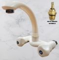 SINK MIXER TAP FOR KITCHEN/ WALL MOUNTED SINK MIXER / HOT AND COLD TAP / ABS PLASTIC/ BRASS SPINDAL / SINK TAP FOR KITCHEN. 