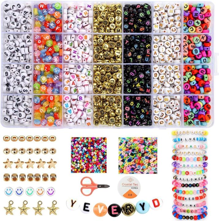 2600pcs Beads for Bracelet Making Kit Friendship Bracelet Making Kit, Jewelry Making Kit Name Personalized Bracelets