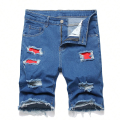 Summer Slim Stretch Men Short Jeans Fashionable Retro Patchwork Denim Shorts Streetwear Cotton Cargo Shorts Male. 