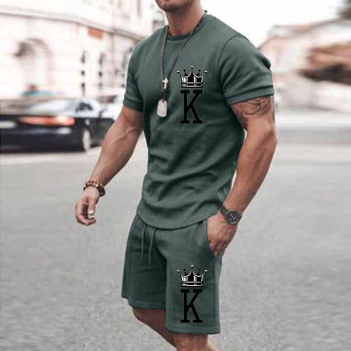 2025%20Summer%20New%20Men's%20Summer%20Leisure%20Sports%20Running%20Set%20Loose%20Men's%20Refreshing%20Top%20Y2K%20Style%203D%20Poker%20King%20Fashion%20Set%20Lightweig%20-%20Image%202