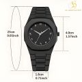 Arabic Aura Watch 2025 Black Modern Creative Design Waterproof Stainless Steel Chain Quartz Movement. 