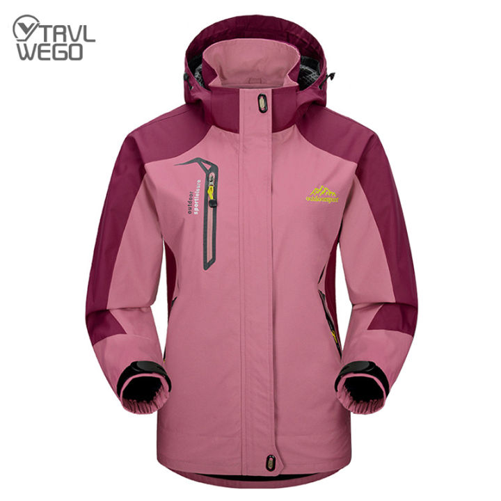 TRVLWEGO Women's Waterproof Hiking Jacket Windproof Windbreaker Camping Hunting Climbing Trekking Fishing Coat Outdoor Clothing jomsom jacket