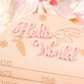 Ylsteed Newborn Photo Prop Wooden Hello World Rabbit Flower Newborn Wooden Hanging prop Cute Birth Board Baby Announcement-HD. 