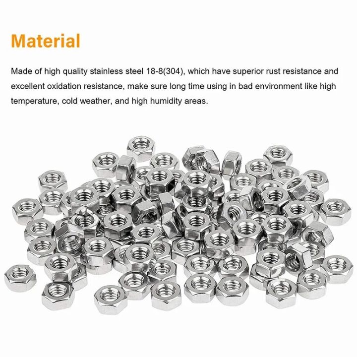 50%20Pieces%201/4"-20%20Stainless%20Hex%20Nut,%20Stainless%20Steel%20(304)%2018-8%20Nuts%20-%20Image%204
