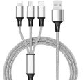 3 in 1 USB Cable for Android travel Multi Charger Usb Type C micro & iPhone.