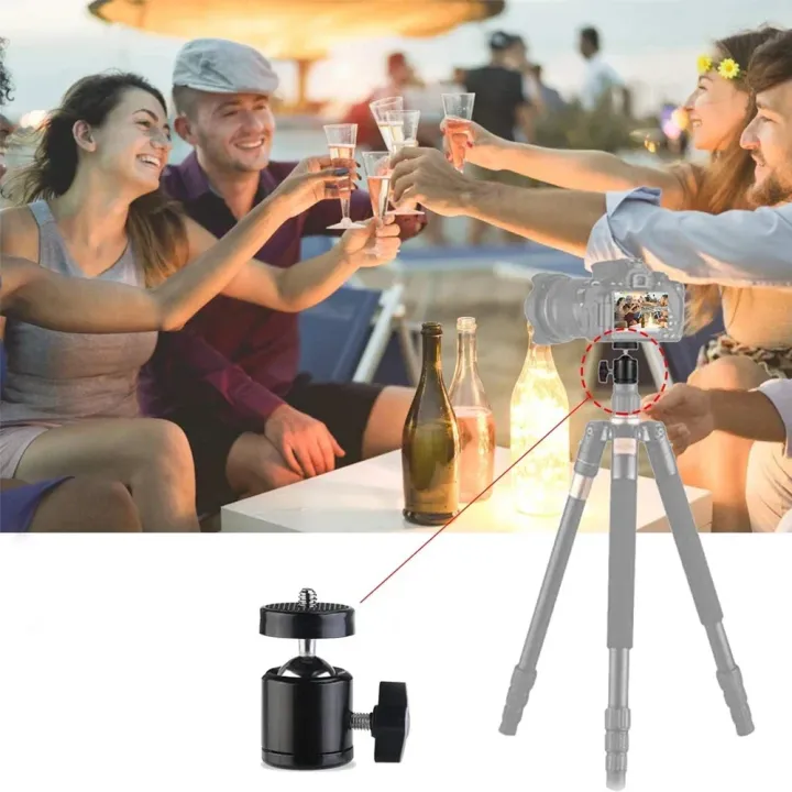 Mini%20Ball%20Head%20Mount%20Adapter%201/4%20Inch%20Screw%20Aluminum%20Alloy,%20360%C2%B0%20Rotatable%20Tripod%20Ball%20Head%20for%20DSLR%20Camera%20Phone%20Fill%20Light%20-%20Image%206