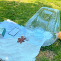 Transparent Inflatable Lounge Chair, Indoor and Outdoor Clear PVC Inflatable Single Sofa for . 