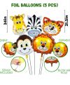 Jungle Theme Birthday Decoration Kit- 37 Pcs Combo Balloon, Bunting for Kids | Animal Theme Birthday Party Decorations | Jungle Safari Theme Birthday Decoration. 