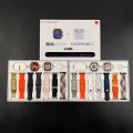 I20 Ultra Max Suit In Gold Edition Ultra 49MM Big Display Smart Watch + 7 Straps + Airpods Pro 2 + 49mm Jelly Watch Case All In One Box. 