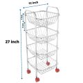 Vegetable And Fruit Heavy Trolley Kitchen Rack 4 Steps. 
