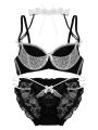 Anime Maid Lace Bra Set S-XL Christmas Neck Tie Wireless Push Up Small Chest Anti Sagging Pure Kawaii Bralette セクシー Underwire.