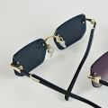 2 Pairs of Frameless Minimalist Style Small Frame Fashionable Glasses Y2K Style Men's and Women's Decorative Sunglasses. 
