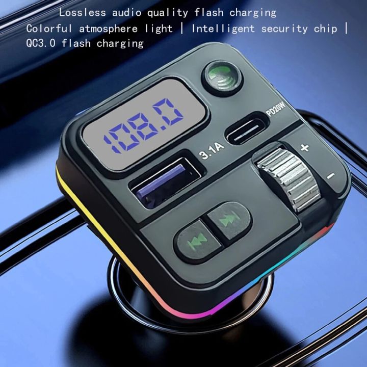Car Bluetooth Fm Transmitter Modulator Handsfree Call Adapter Aux
