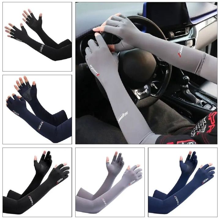 UV Solar Arm Sleeves Men Cycling Gloves Hand Long Sleeves Driving Arm Cover Summer Woman Cool Muff Sun Protection Motorcyclist