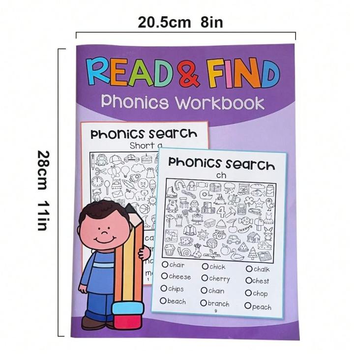 Read%20And%20Find%20Phonics%20Workbook%20Preschool%20and%20Kindergarten%20Learning%20English%20Teacher%20Teaching%20Aids%20Phonics%20Practice%20Montessori%20-%20Image%202