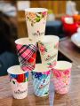 Pack Of 6 Floral Printed Glasses With Printed - Plastic Glass 250ml Unbreakable. 