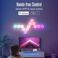 RGB Intelligent Hexagonal Wall Lamp Color-changing Ambient Night Light DYI Shape Music Rhythm APP Control For Game Room Bedroom. 