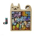 Cute Wooden Cat-Shaped Fun High-Difficulty Puzzle Toy Kids Early Education Thinking Training Creative Portable Birthday . 