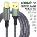 Nylon Braided  1PC USB B to USB A Printer Cable Scanner Cord High Speed Printer Cord for HP Canon Epson Dell Lexmark 1M 2M 3M 5M. 