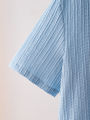 New adult summer open chest button short sleeved+loose shorts casual outfit. 