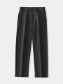 2023 New Summer Casual Pants Men Breathable Polyester Korean Fashion Semi-Wide Banded Waist Slacks Straight Loose Drape Trousers. 