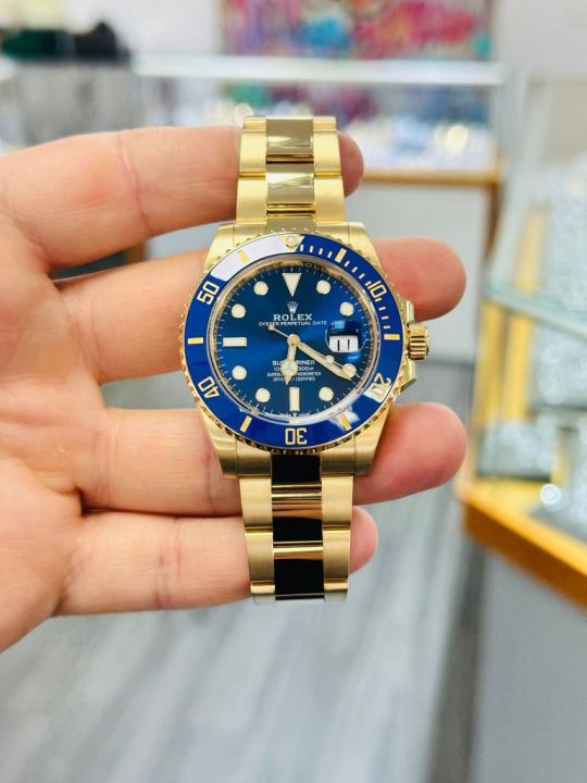 blue dial, gold watch submeriner date new rolex watch