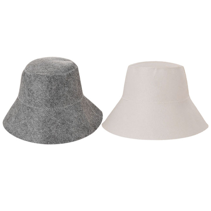 Felt Sauna Hat Anti Heat Russian Cap Thicken Wool Felt Shower Cap Hair Turban For Bath House Head Protection Drop