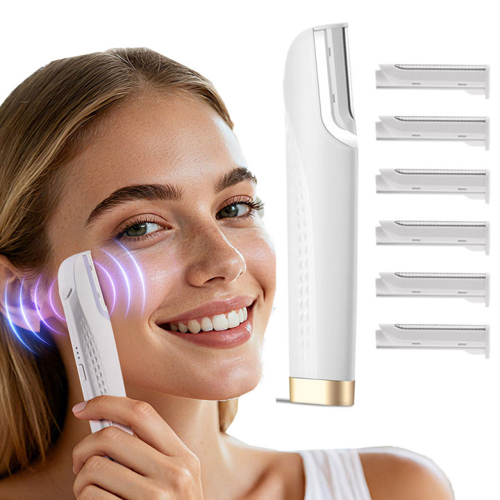 Ikonic Face Razor Machine Electric Sonic Dermaplaning Razor for Women Facial Exfoliation Hair ...