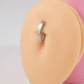 1PC 316l Surgical Steel  Navel Piercing Simple Belly Button Ring For Women Girl Reverse Curved Glossy Snap Belly Piercing. 