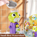 Waterwheel Bath Toy for Children Bird Shape Kids Water Game Play in Bathroom Toddler Shower  with Suction Cup. 