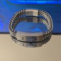 Silver-Colored Stainless Steel Men's Bracelet. 