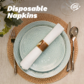 JINYUDOME Premium Soft White Dinner Napkins 7.87x15.75in Linen-Feel Disposable Prefolded for Wedding Party Events. 