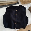Autumn New Women Cardigan Korean Elegant Knitted Sleeveless Female Casual Sweater Tanks Fashion New Slim Ladies Casual Tops. 