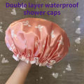 1pc Double Layer Shower Caps, Printed Bonnet, Waterproof Bath Caps Reusable Shower Caps Hair Hat For Women Ladies Spa Salon. 