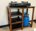 Wooden Gas Stove Stand With Three Shelf.