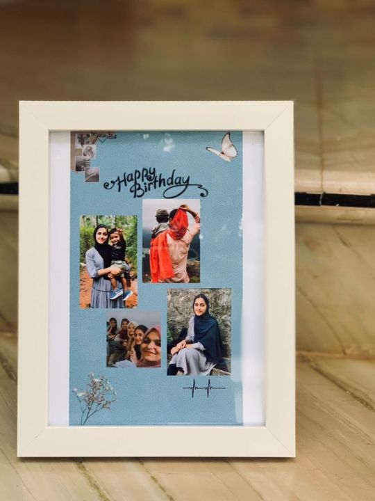 Happy birthday  photo frame customize your photo on glass frame