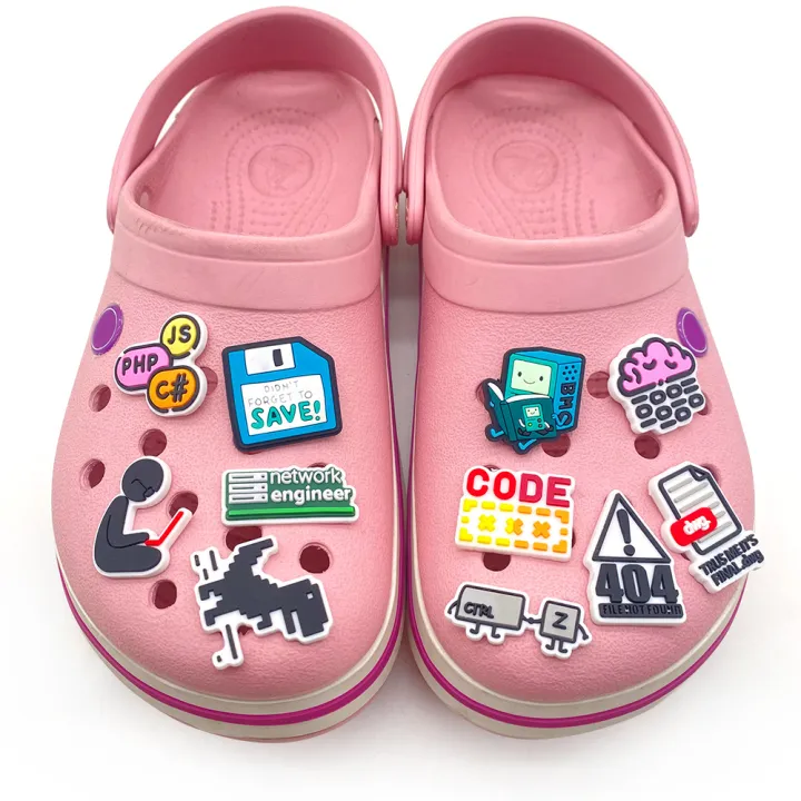 Tech%20Computer%20Programmer%20Shoe%20Charms%20PVC%20Removable%20Garden%20Shoe%20Ornaments%20Coding%20Pattern%20Shoe%20Decor%20%20for%20IT%20Developer%20-%20Image%202