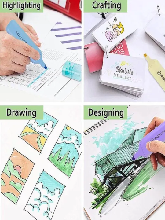 Fluorescent%20Highlighter%20Pens%206%20pcs%20Set%20Pastel%20Macaron%20Colored%20For%20Drawing,%20Marking,%20Note-Taking%20-%20Image%205